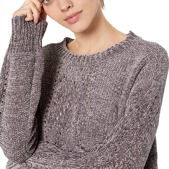 NEW! BB Dakota Gray Chenille Sweater - NWT - Picture 2 of 8